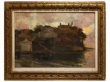 Alphons Hollaender, Sestri Levante Villa Piuma, oil on canvas