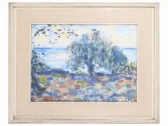 Marine landscape by Vincenzo Ciardo, oil on canvas board, offered May 2023