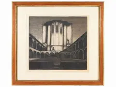 L'abside della Basilica di San Francesco - Assisi by Celestini Celestino, etching, offered May 2023