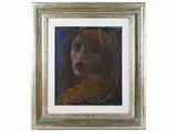 Ugo Capocchini, Female portrait, oil on paper laid down on cardboard