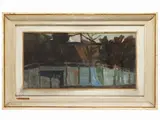 Renzo Grazzini, Village, oil on canvas