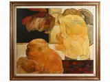 Giuliano Pini, Nozze d'oro 1966, oil on panel