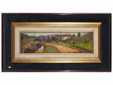 Basso Ragni, Tuscan landscape, oil on chipboard panel