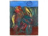 Bruno Cassinari, Rooster, oil on canvas