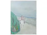 Giuseppe Cesetti, Seascape with a jockey on horseback, oil on canvas