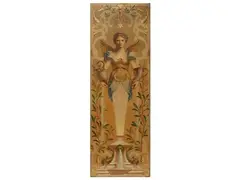 Caryatids by Francesco Vinea, pair of canvas oil panels, offered Mar 2023