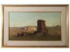 Landscape with pasture and ruins by Bartolomeo Ardy, oil on canvas, offered Mar 2023