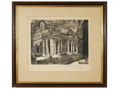 Barcelona S. Pablo del Campo - Glimpse of the street by Maria del Pilar von Bayern, two lithographs, offered Mar 2023