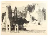 Salvatore Fiume, Island of Stones, lithograph