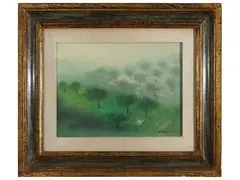 Manlio Bacosi, Tuscan hill 1970, oil on canvas