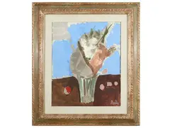 Gastone Breddo, Still life with flowers, oil on canvas