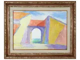 Dino Migliorini, Giotto's house, acrylic on hardboard