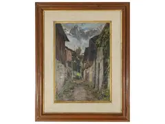 Chamonix (France) by Emanuele Costa, oil on panel, offered Mar 2023