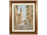 Mario Bordi, Glimpse of Palazzo Vecchio, oil on canvas