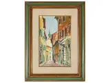 Via delle Terme 1972 by Rodolfo Marma, oil on canvas board, offered Mar 2023