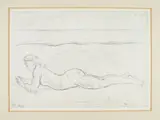Ardengo Soffici, Nudo sulla spiaggia 1928, drypoint etching