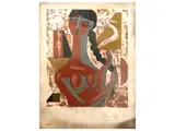 Mario Tozzi, Figure, silkscreen on silver foil