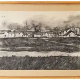 Giuliano Ruffini, Landscape and study of figures, two drawings