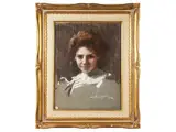 Angiolo Tommasi, Portrait of a girl circa 1900, pastel on paper