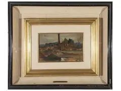 Luigi Michelacci, Landscape, oil on cardboard