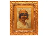 Adolfo Belimbau, Portrait of Nunzia Randazzo, oil on panel
