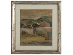 Il muro by Mario Marcucci, mixed media on paper mounted on chipboard panel, offered Feb 2023
