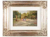 Renzo Martini, Nel parco, oil on hardboard