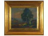 Fernand Riblet, Country landscape, oil on cardboard