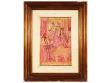 Gianni Vagnetti, Seated figure, Mixed media on paper applied on board