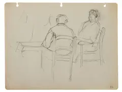Education by Fillide Levasti, collection of four preparatory sketches of the painting Partita a tressette, offered Feb 2023