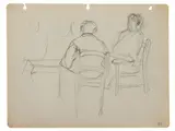 Fillide Levasti, Education, collection of four preparatory sketches of the painting Partita a tressette