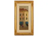 Mario Borgiotti, Glimpse of the building 1970, oil on hardboard