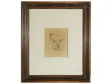 Lorenzo Viani, Male portrait, pencil on paper laid on canvas