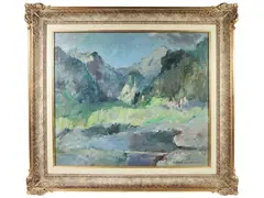 Marco Novati, Landscape, oil on panel