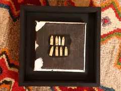 Untitled 2010 by Walter Fusi, pair of small mixed media paintings on canvas, offered Feb 2023