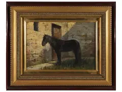 Aldo Affortunati, Horse 1954, oil on cardboard
