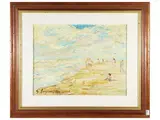 Guido Borgianni, Beach with bathers 1954