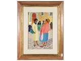 Le comari 1977 by Rodolfo Marma, oil on canvas board, offered Feb 2023