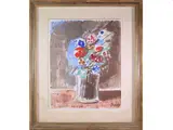 Gastone Breddo, Flowers in a vase, oil on canvas