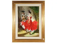 Flamenco dancer by Aldo Affortunati, oil on hardboard, offered Feb 2023