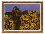 Renzo Grazzini, Sunflowers, oil on panel