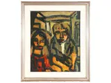 Beppe Serafini, Personages, oil on cardboard