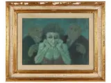 Remo Squillantini, Personages, oil on canvas board