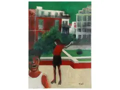 Mario Nuti, Figures 1970s, oil on canvas