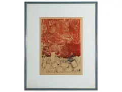 Abstract 1971 by Giuliano Ghelli, monotype, offered Feb 2023