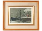 Marcello Boccacci, It's snowing Porto doi Mestre 1940, oil on panel