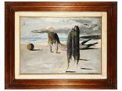 Untitled 1972 by Sergio Vacchi, hand-retouched lithograph on paper laid down on canvas, offered Feb 2023
