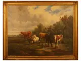 Victor Émile Cartier, Herds in a landscape, oil on canvas