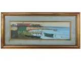Bruno Giusti, Livorno Calambrone, two oil paintings on panel