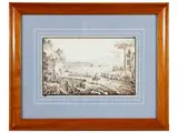 Antonio Senape, Views of the gulf of Naples, series of three ink drawings on paper